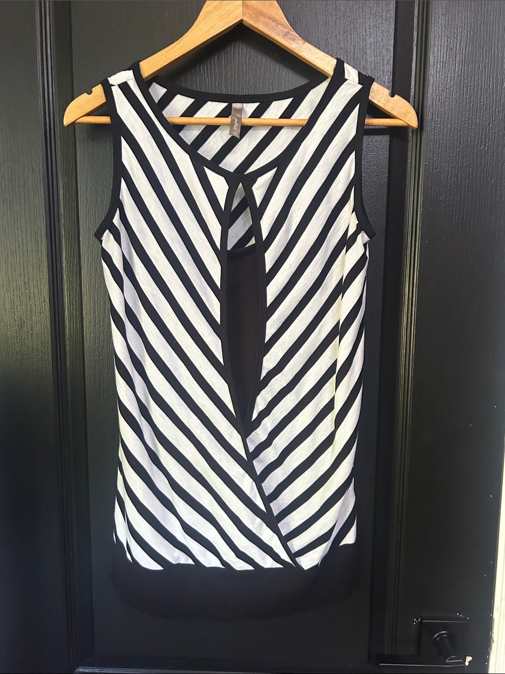Thyme Sleeveless Maternity Top, Size Small, Black and White, Tank Top